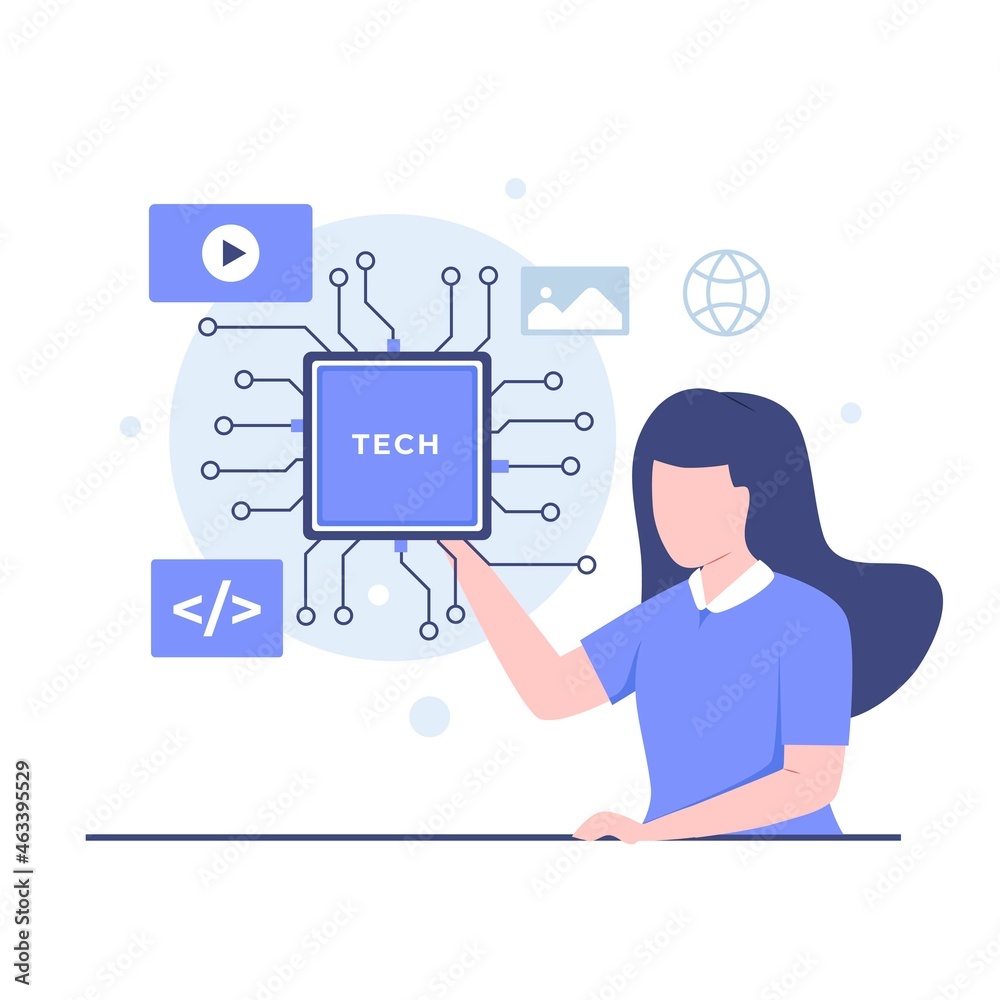 Business and technology illustration design concept. Illustration for websites, landing pages, mobile applications, posters and banners Business and technology illustration design concept. Illustration for websites, landing pages, mobile applications, posters and banners