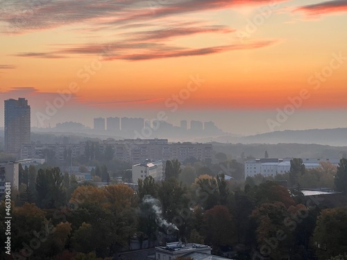 sunrise over the city