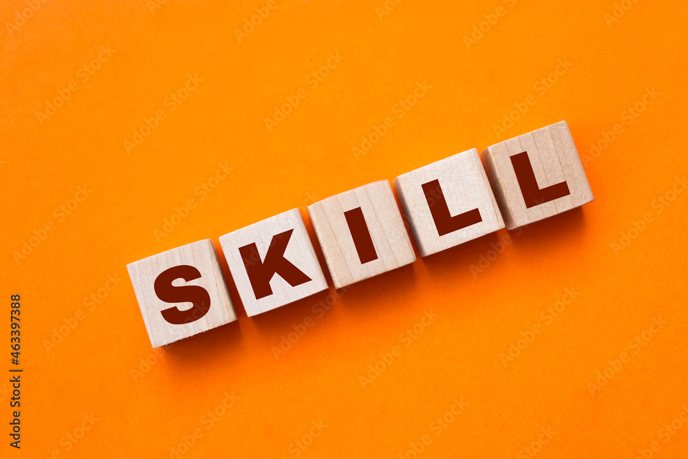 Obraz premium SKILLS word on wooden blocks, business concept