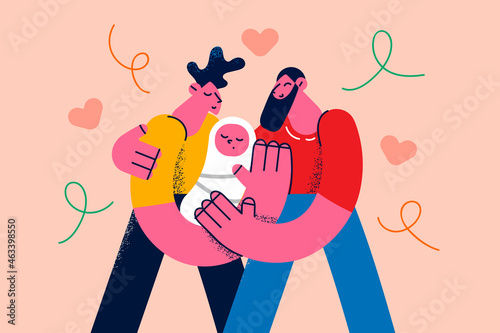Gay couple love and family concept
