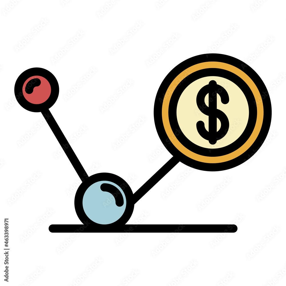 Financial relations icon. Outline financial relations vector icon color flat isolated Financial relations icon. Outline financial relations vector icon color flat isolated