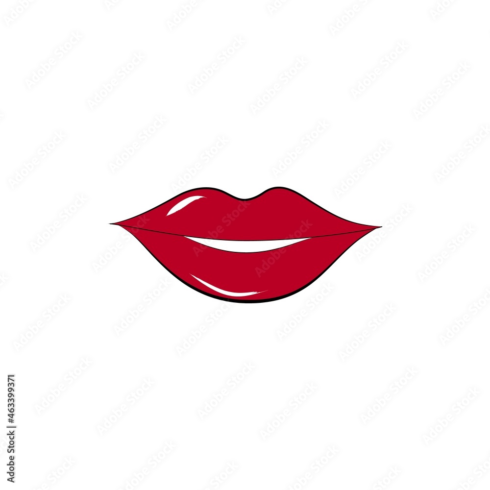 Red sexy woman lips on white background Red sexy woman lips on white background