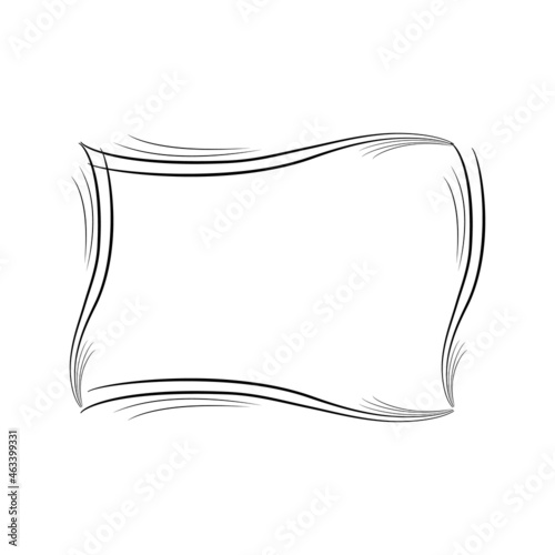 Black modern stylish frame with wavy line