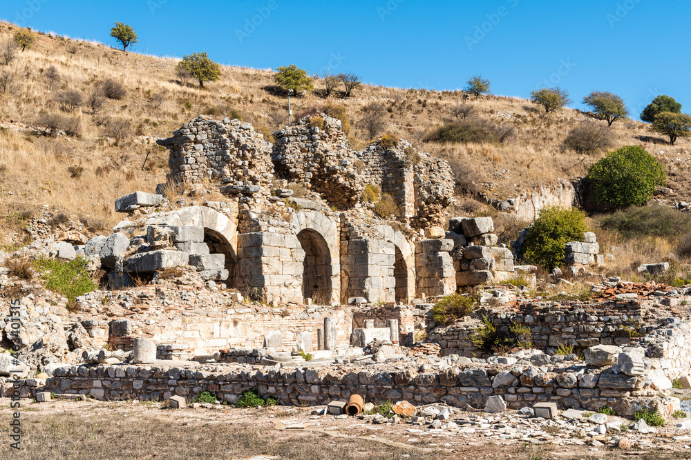 Baths of the State Agora at Ephesus ancient site in Turkey.