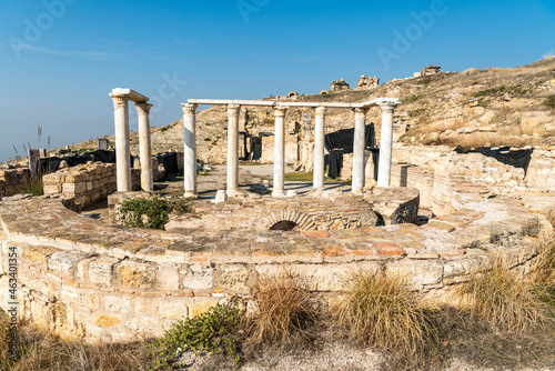 Church of the Sepulchre at Hierapolis ancient site in Denizli province of Turkey. photo