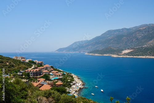 Mediterranean coastline in Kas town of Antalya province of Turkey.
