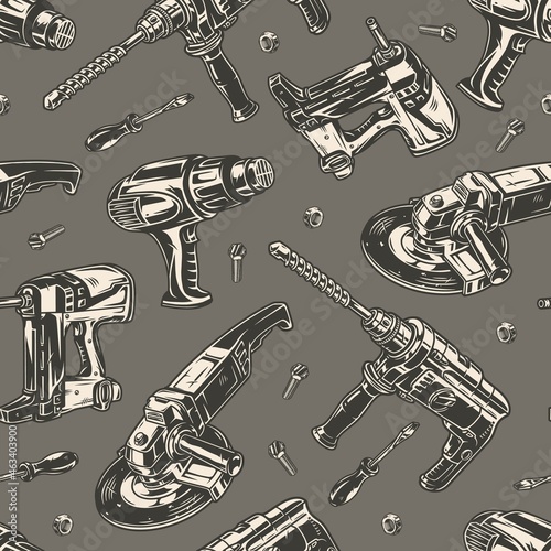 Electric work tools seamless pattern