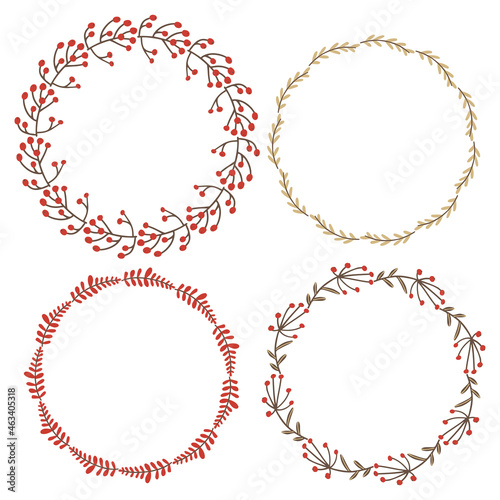 New Year's wreath frame of branches. Decoration for Christmas.