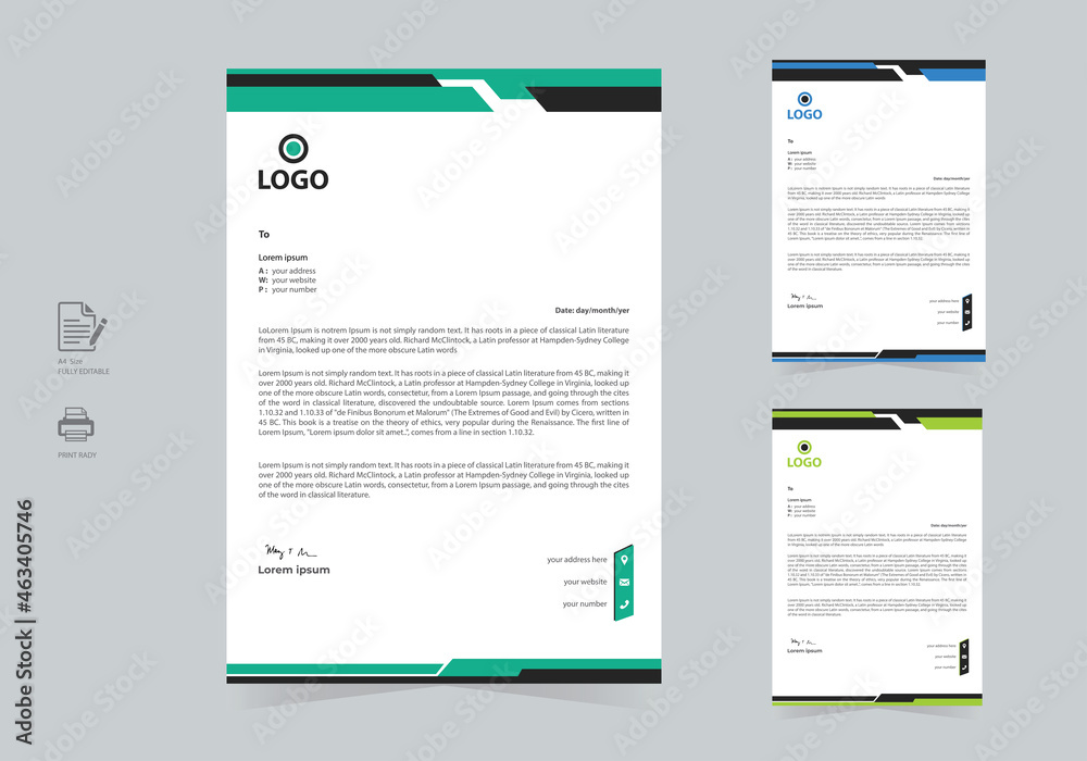 Business Letterhead Design Template Modern Company