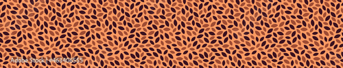 Seamless pattern banner with brown leaves