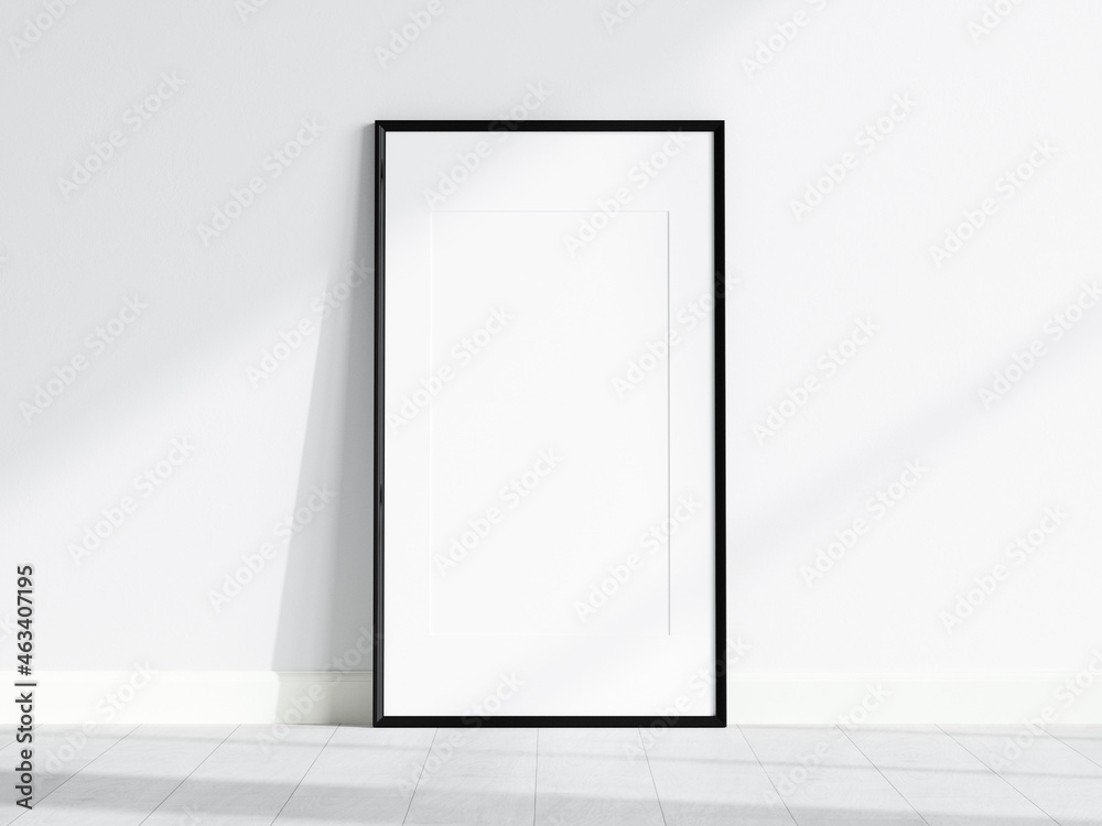 minimalist black frame mockup on white background minimalist black frame mockup on white background