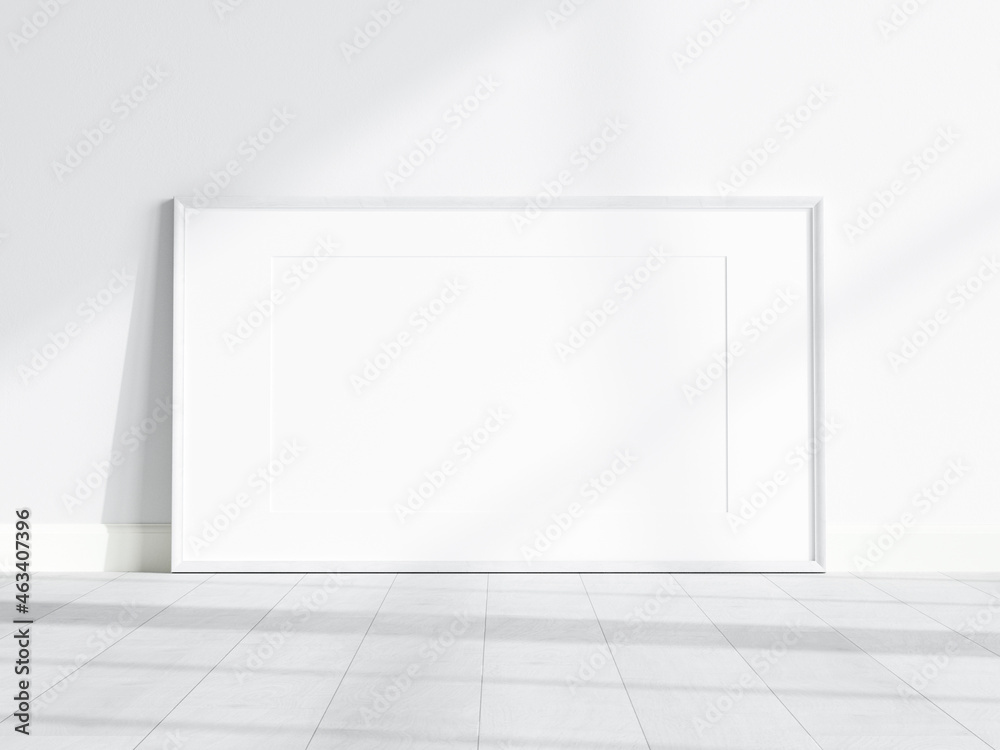 minimalist white frame mockup on white background minimalist white frame mockup on white background