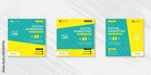 Digital marketing live webinar and corporate social media post template