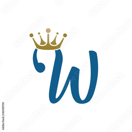 Blue Single Letter With Crown Logo 