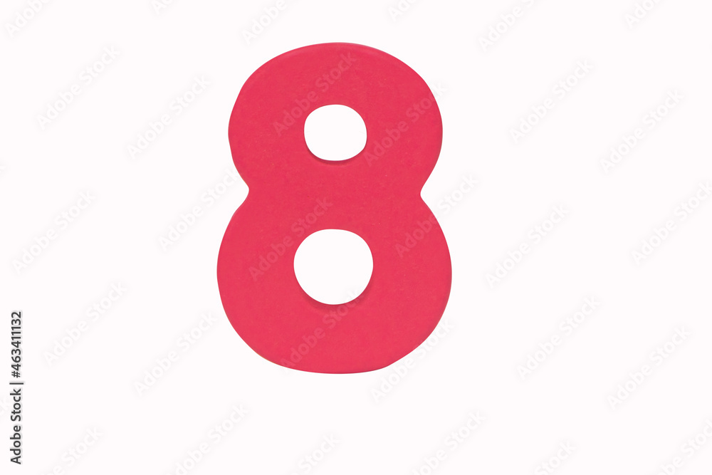 Pink wooden arabic number Pink wooden arabic number