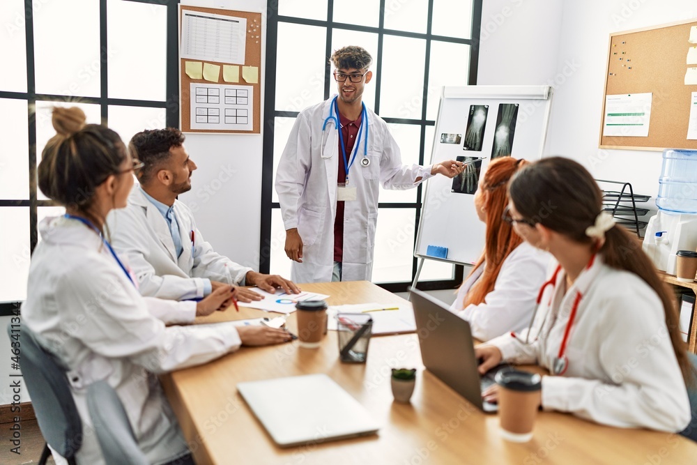 Group of young doctor discussing in a medical meeting at the clinic office. Group of young doctor discussing in a medical meeting at the clinic office.