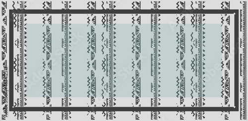 Abstract decorative textile texture linen checkered concept geo art runner rug pattern design for scarf, carpet, curtain, curtain, pillow . home textile digital vector