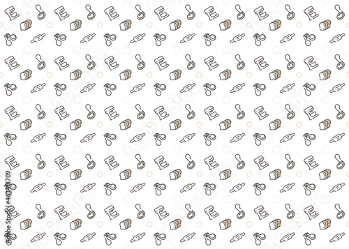bakery tools cute seamless pattern isolated on white background ep33