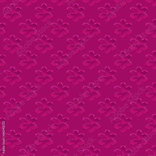 Carta da parati Fiori per Camera da Letto - Carta da parati fiori rilievo rotondi rosa pattern