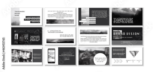Set of business plan presentation template. Social media pack. Easy use in modern blog posts or Editable simple info banner, trendy book. For app, digital display style. Bright web flyer work. a4. ppt