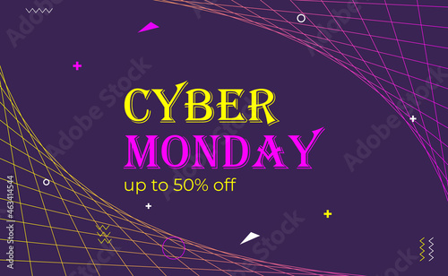 cyber monday background, Black Friday sale poster. Commercial discount event banner. Black background textured. Vector business illustration. Black Friday vector illustration. Black Friday sale banner
