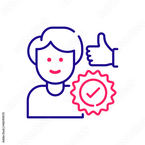 Recommendations vector 2 colour icon style illustration. EPS 10 file