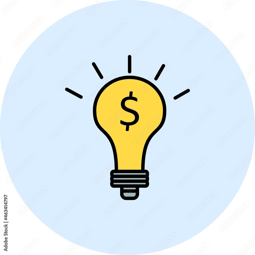 Business Idea Filled Linear Vector Icon Design Business Idea Filled Linear Vector Icon Design