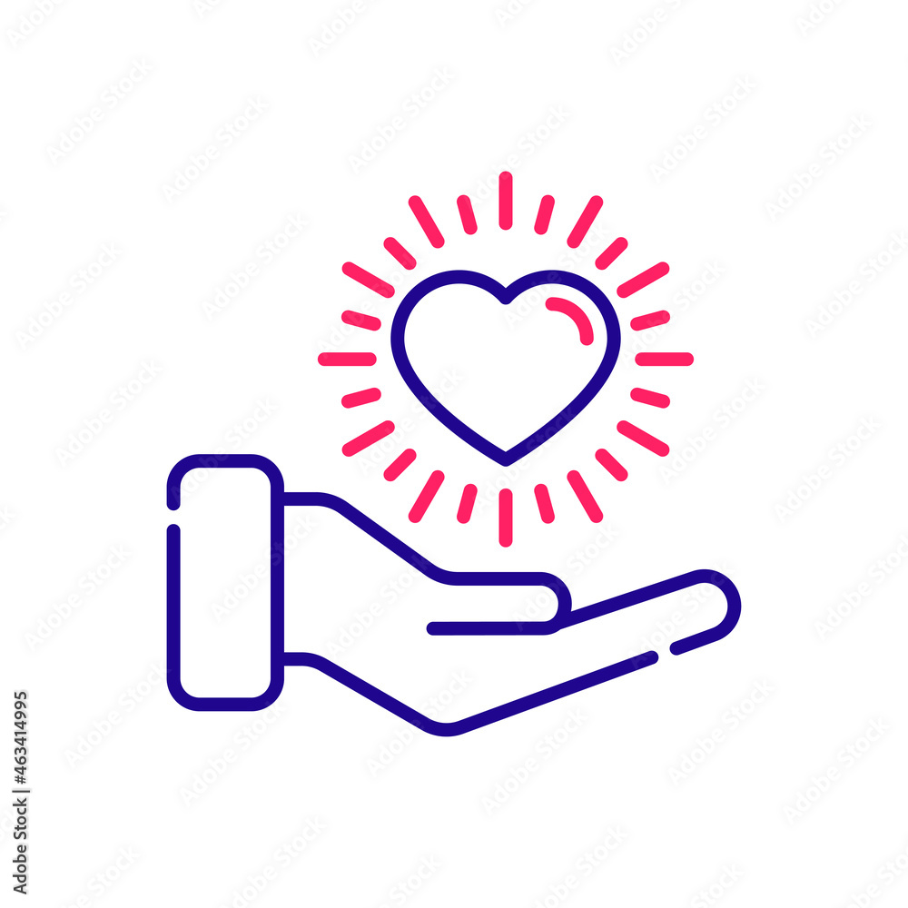 Love and care vector 2 colour icon style illustration. EPS 10 file