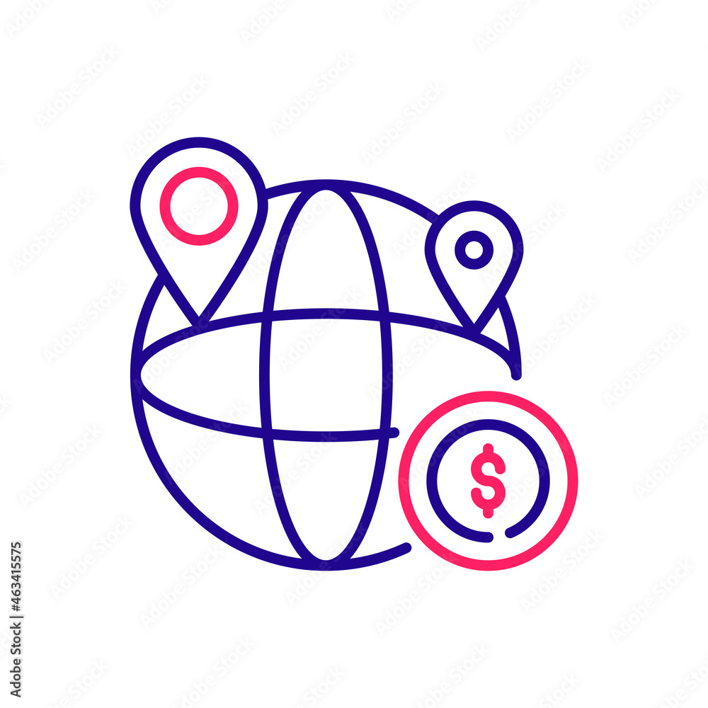 Global Business vector 2 colour icon style illustration. EPS 10 file