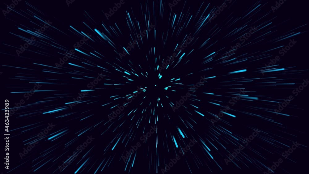Colorful blue straight lines on a dark background. Abstract seamless looped animation of neon, lasers and lines. Abstract neon lines in space. Futuristic Sci Fi Lines. 3d animation 4K