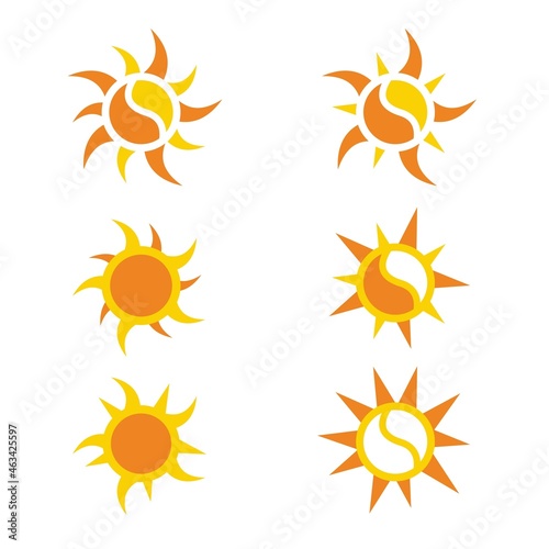 sun solar collection set vector design
