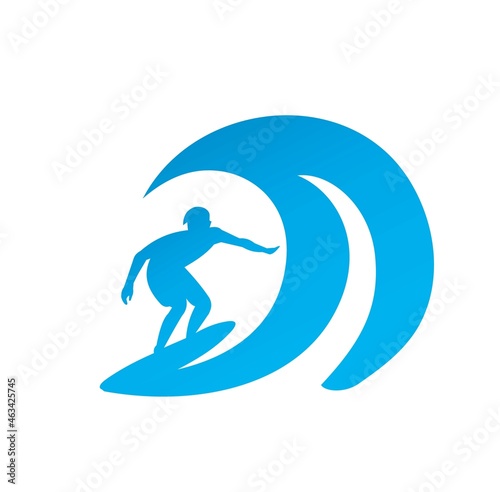 man surfing with big wave silhouette vector design