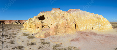 chalk mountains in the steppes of Kazakhstan. photo