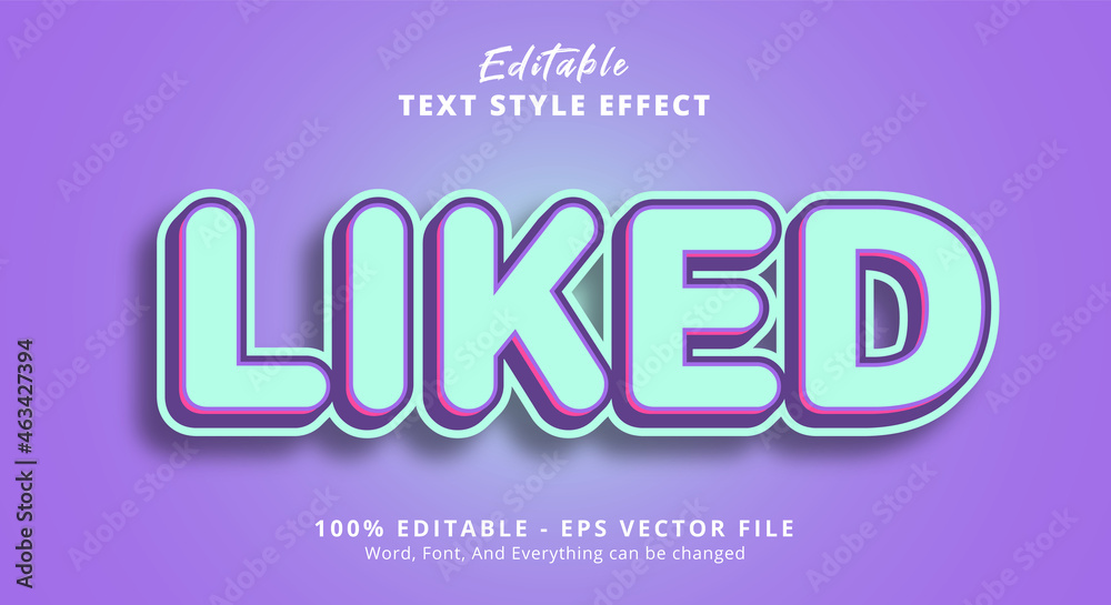 Liked text on light color text effect, editable text effect