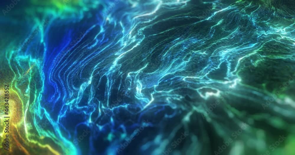 Electric Neon Multicolored Particle Fluid. Turbulent liquid pool in motion, Glowing plasma or chemical soup. Trippy motion graphic background. 4K seamless loop Electric Neon Multicolored Particle Fluid. Turbulent liquid pool in motion, Glowing plasma or chemical soup. Trippy motion graphic background. 4K seamless loop