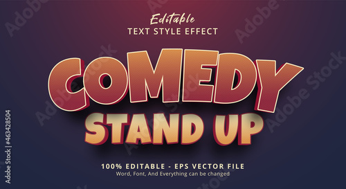 Stand up Comedy text with hype color style, editable text effect