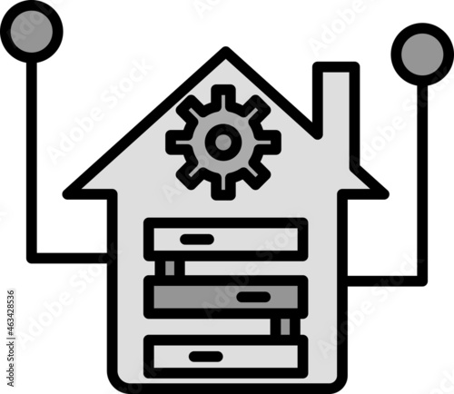 Data Warehouse Filled Linear Vector Icon Design