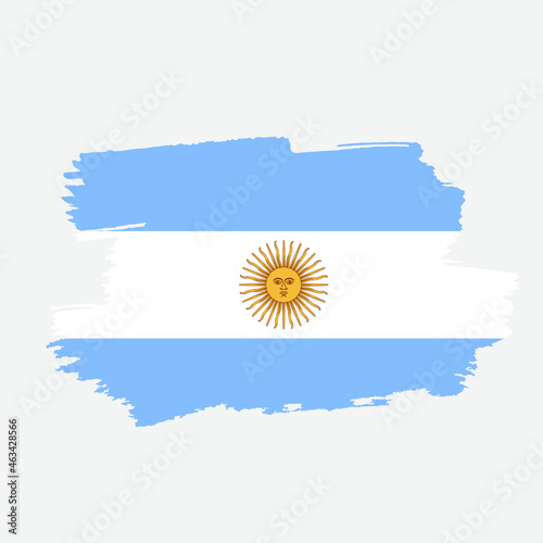 Flag of Argentina. Vector illustration on white background. Brush strokes drawn by hand. Independence Day.
