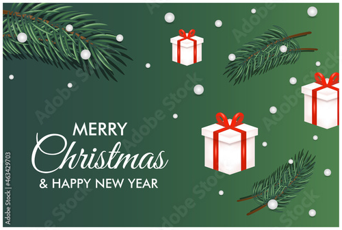 merry christmas and happy new year greeting, banner and background template