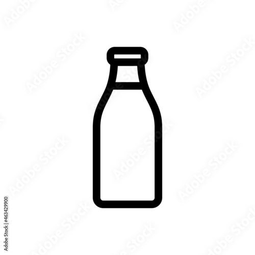 Bottle icon. Black contour linear silhouette. Side view. Vector simple flat graphic illustration. The isolated object on a white background. Isolate.