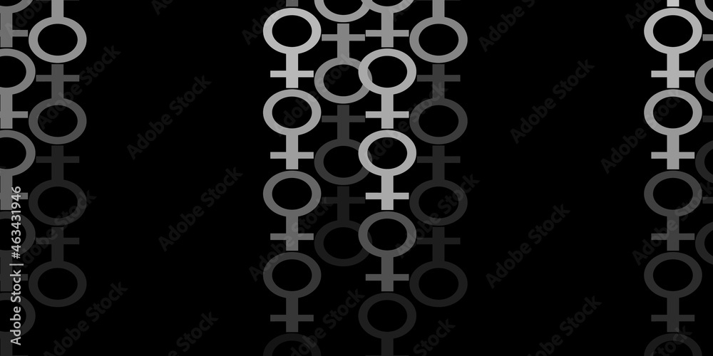 Dark Gray vector texture with women's rights symbols. Dark Gray vector texture with women's rights symbols.
