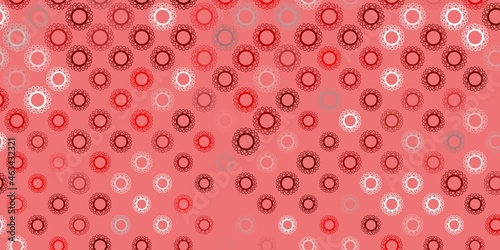Dark red  yellow vector pattern with coronavirus elements.