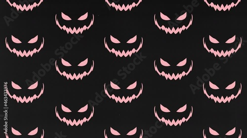 Halloween Background 4K Animation - Laughing Scary Face Pattern. Looped Animation. Seamless Background.