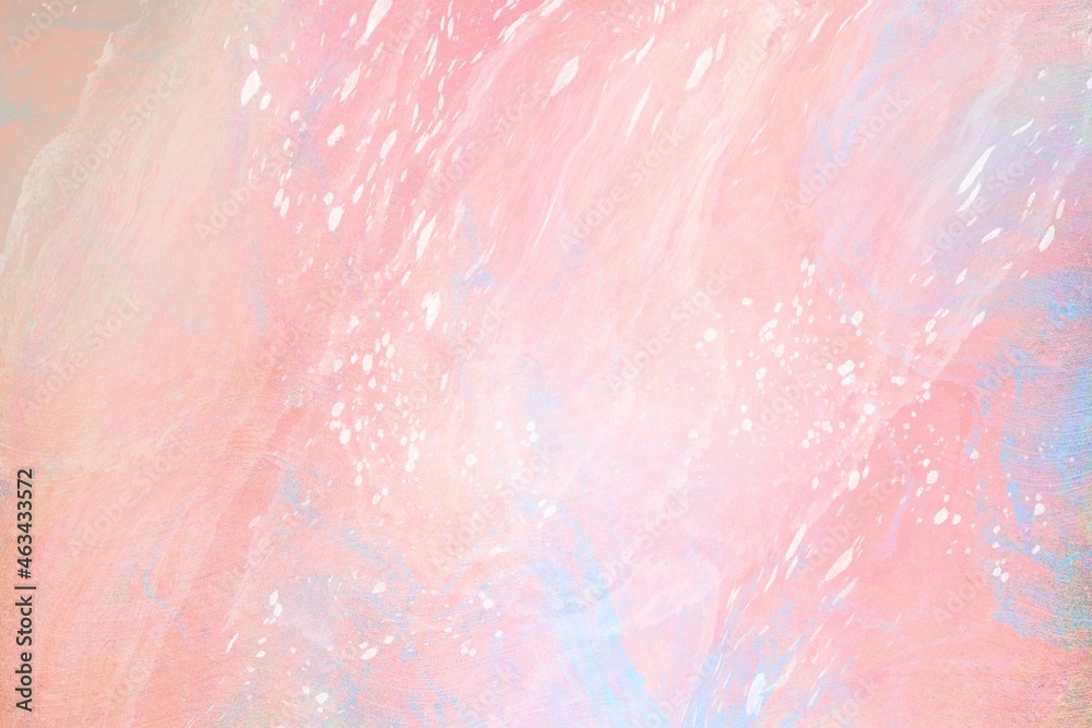 abstract light peachy pink watercolor background with watercolor splashes, strokes and colorful paint drops with layers and lines, fluid art, cool pink violet orange red yellow paint mix design 