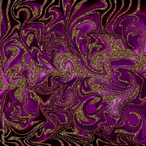stoffa tessuto design sfumatura viola nero strigliature oro