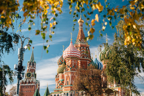 Wallpaper Mural MOSCOW, RUSSIA - OCTOBER 09, 2021: St. Basil's Cathedral in autumn foliage Torontodigital.ca