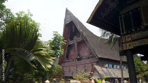 Bolon House is Northern Sumatra traditional house in Indonesia. Made from wood. Rumah Bolon. photo