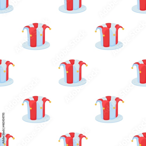 Jester hat pattern seamless background texture repeat wallpaper geometric vector