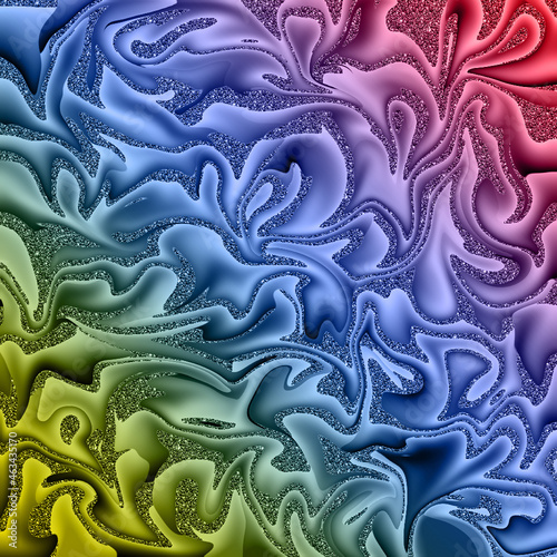 raso satin ricciolato sfumatura multicolor