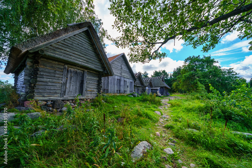 Very old little fishing village by the Baltic Sea. Estonia.